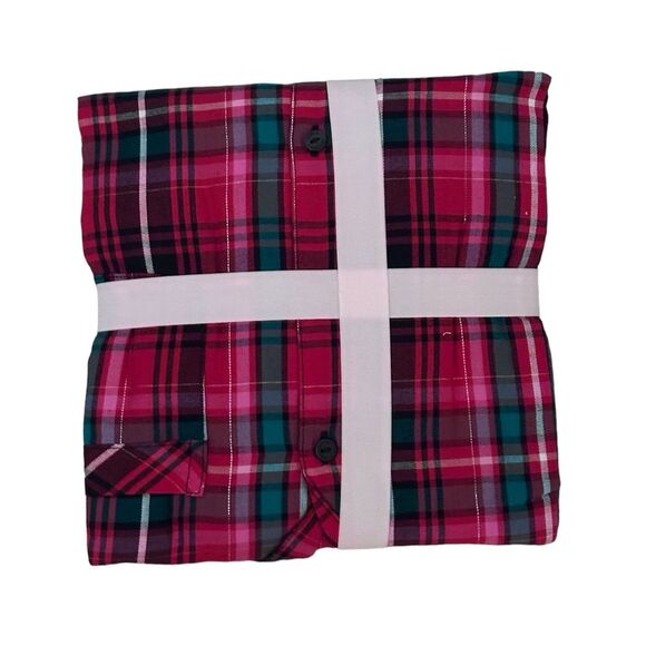 Victorias Secret Flannel Regular Pajama Set Top/Bottom Plaid NWT - Picture 3 of 4